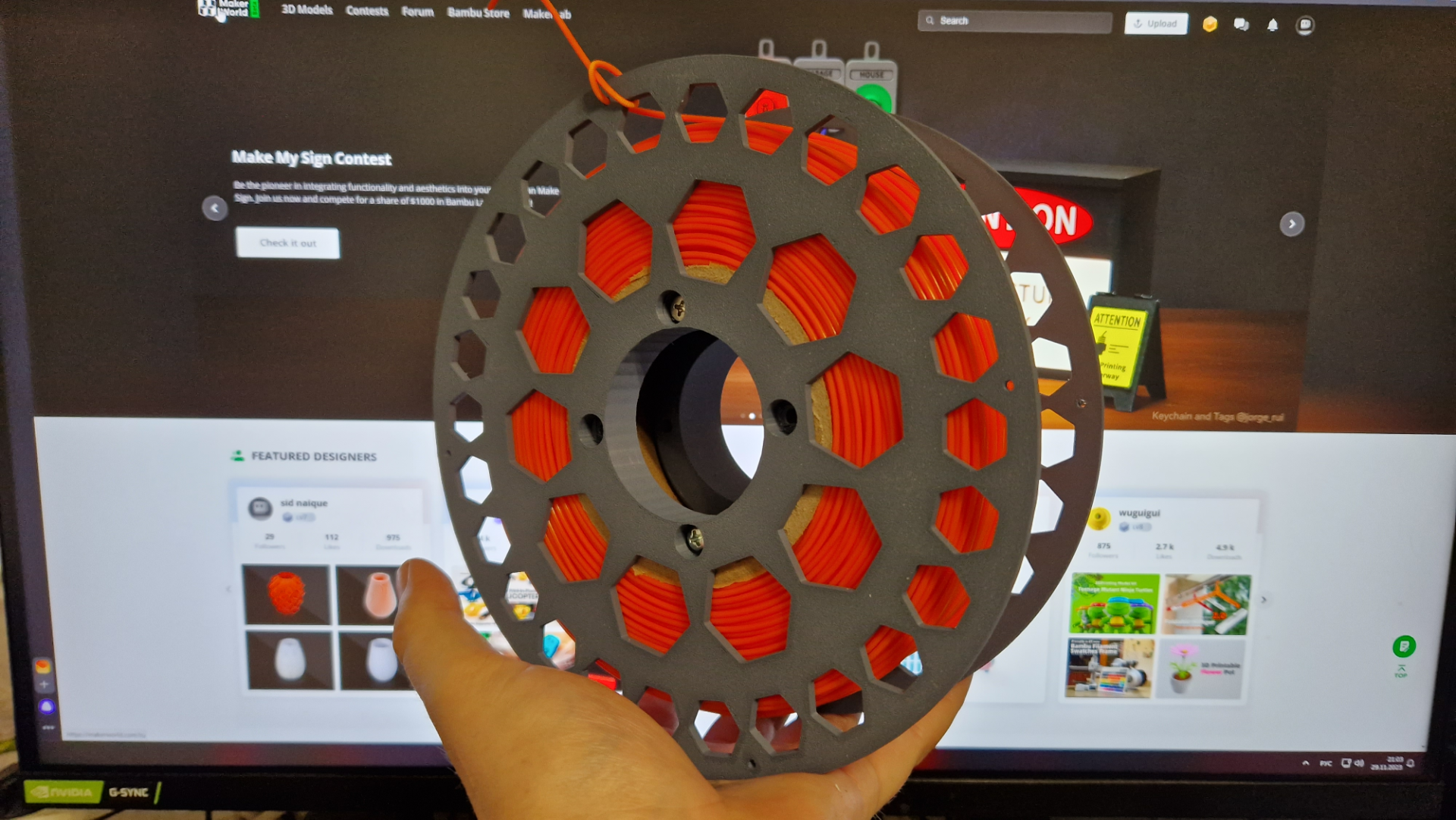 Cardboard ESUN spool for AMS. 2 version for 82mm and 76mm spool