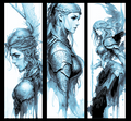 Elf Warrior Maiden in Battle Armor - Set of 3 Bookmarks