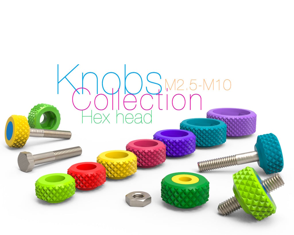 Knobs Collection for Bolt Hex head and Nut M2.5-10