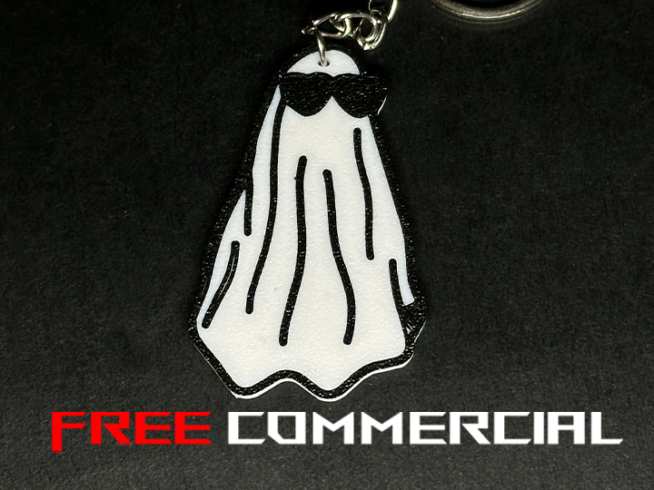 Ghost with heart glasses hallowen keychain