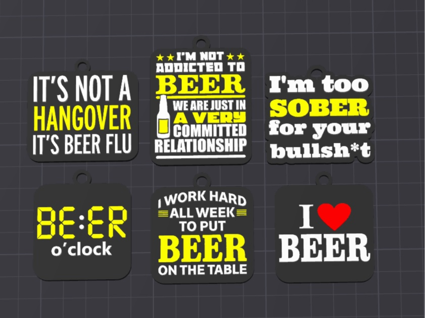 beer set 1 keychains / charms (free commercial)