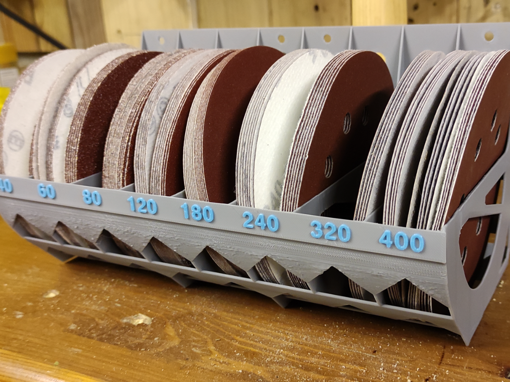 Sanding disc holder organiser 125 and 150mm