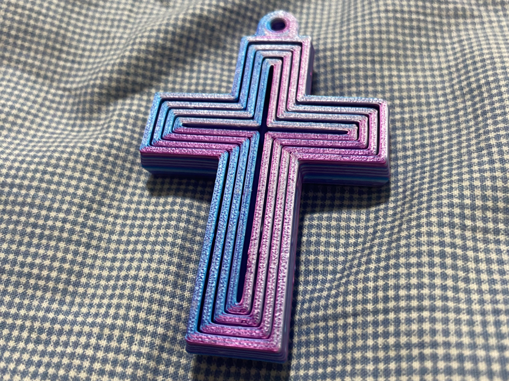 Fidget Cross key chain charm