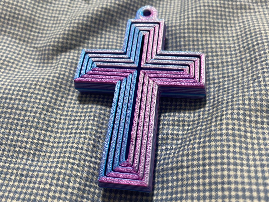 Fidget Cross key chain charm