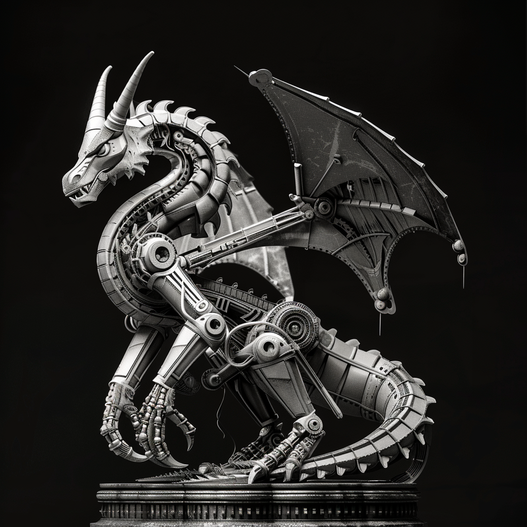 Mech Dragon on Pedestal