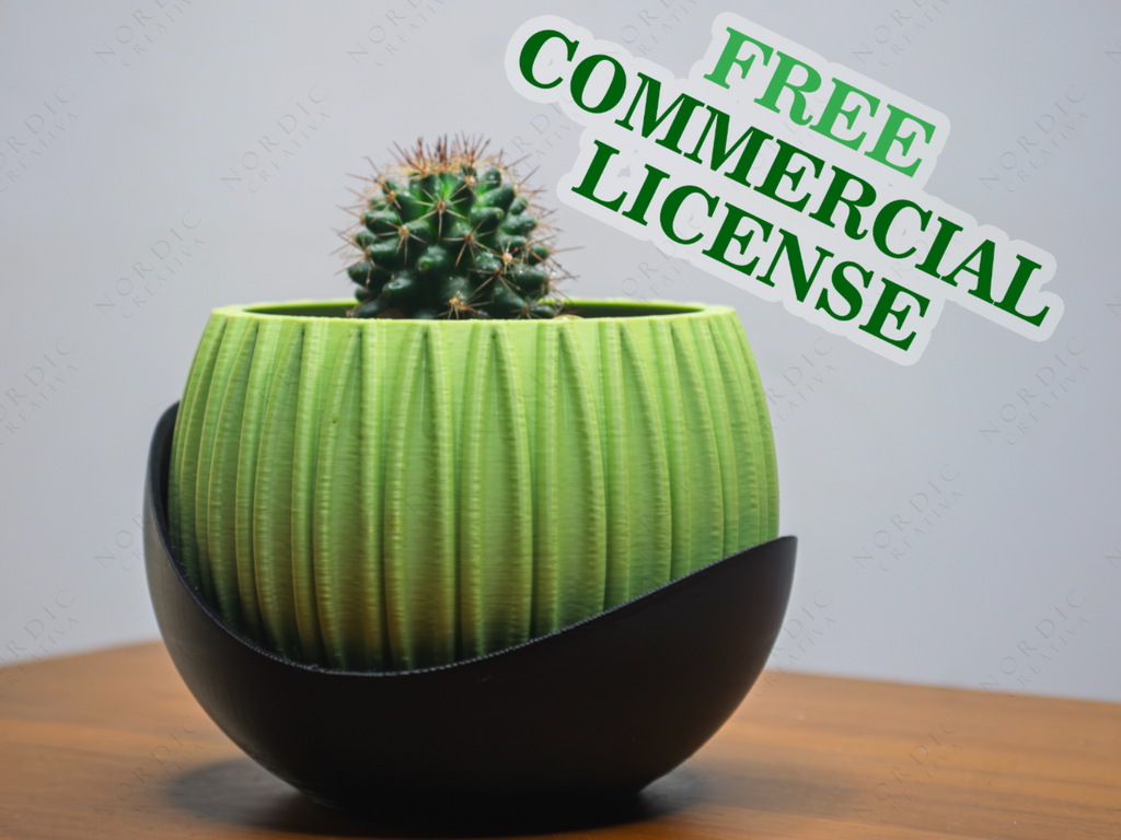 Indoor Plant Pot with Base Free Commercial License