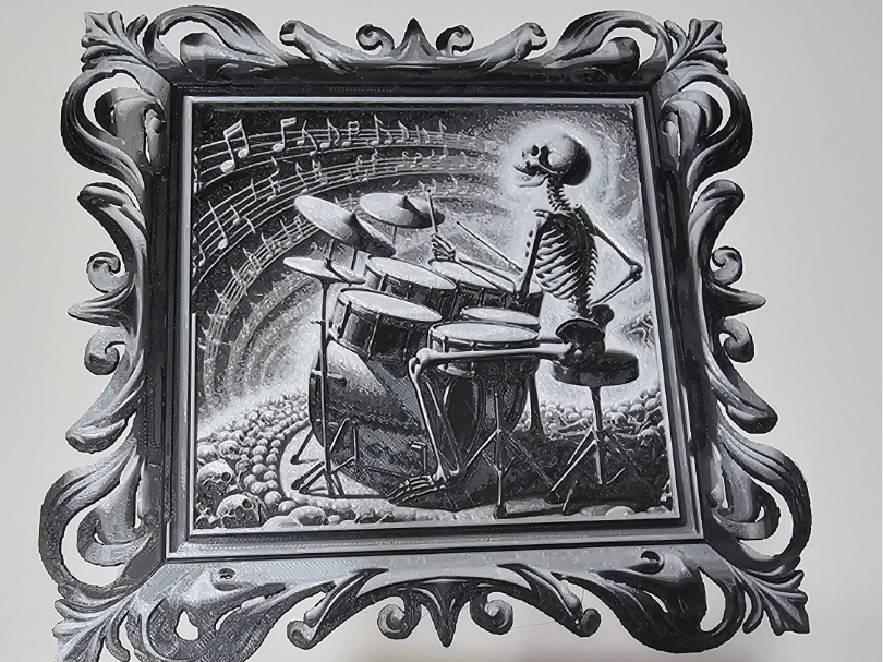 Skeleton Musician Playing Drums