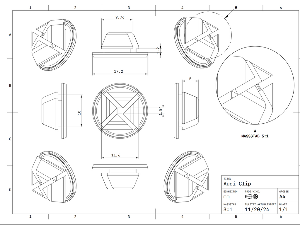 Audi 80 b4 Bumper clip