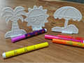 Summer coloring plate with stand (Set 2)