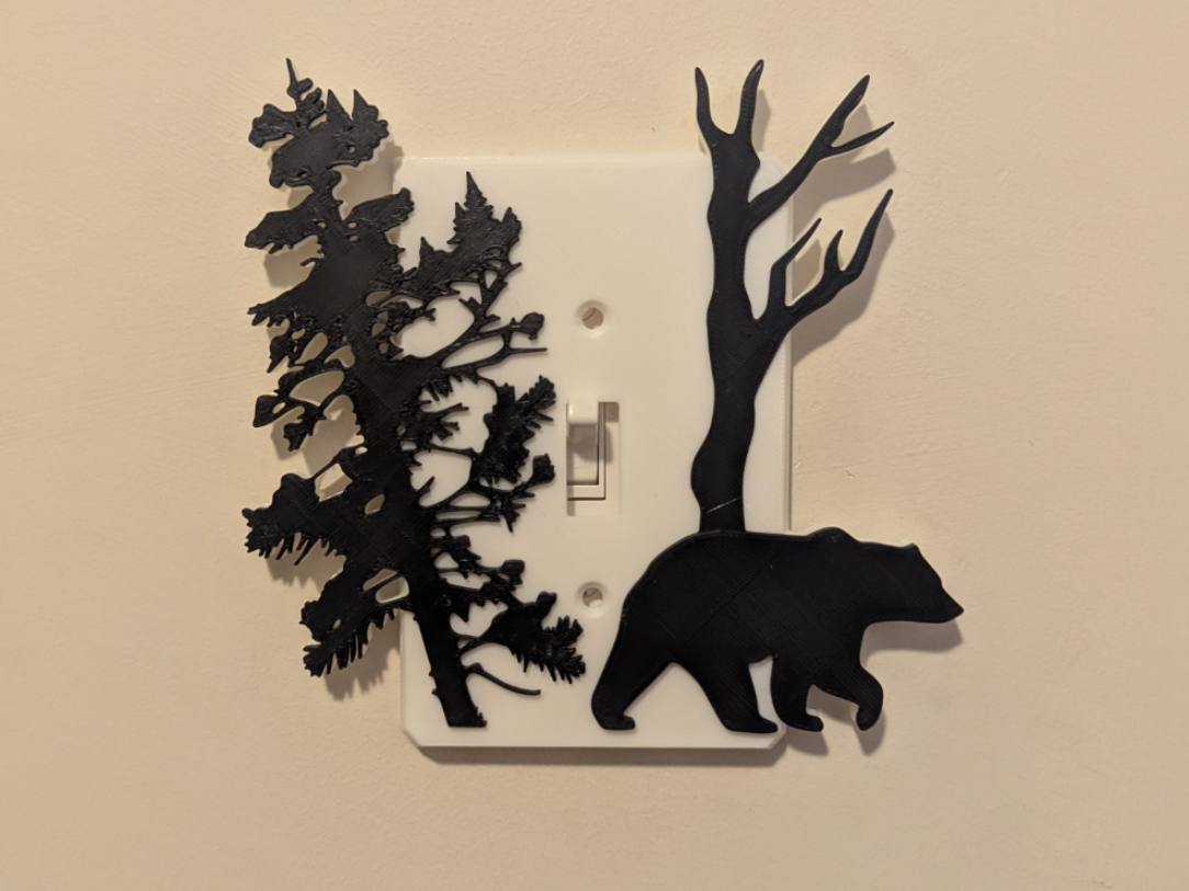 Bear light switch cover