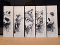 Black and white animal bookmarks set 1