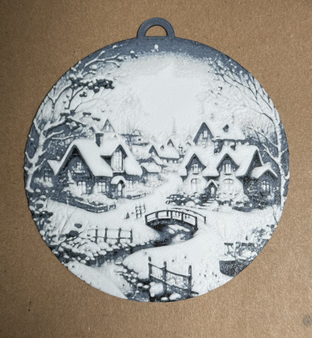 snow globe christmas landscape hueforge
