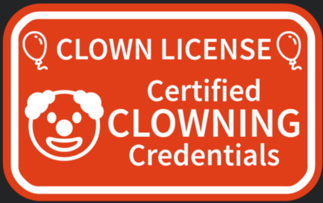 Novelty Clowning License - Wallet Size