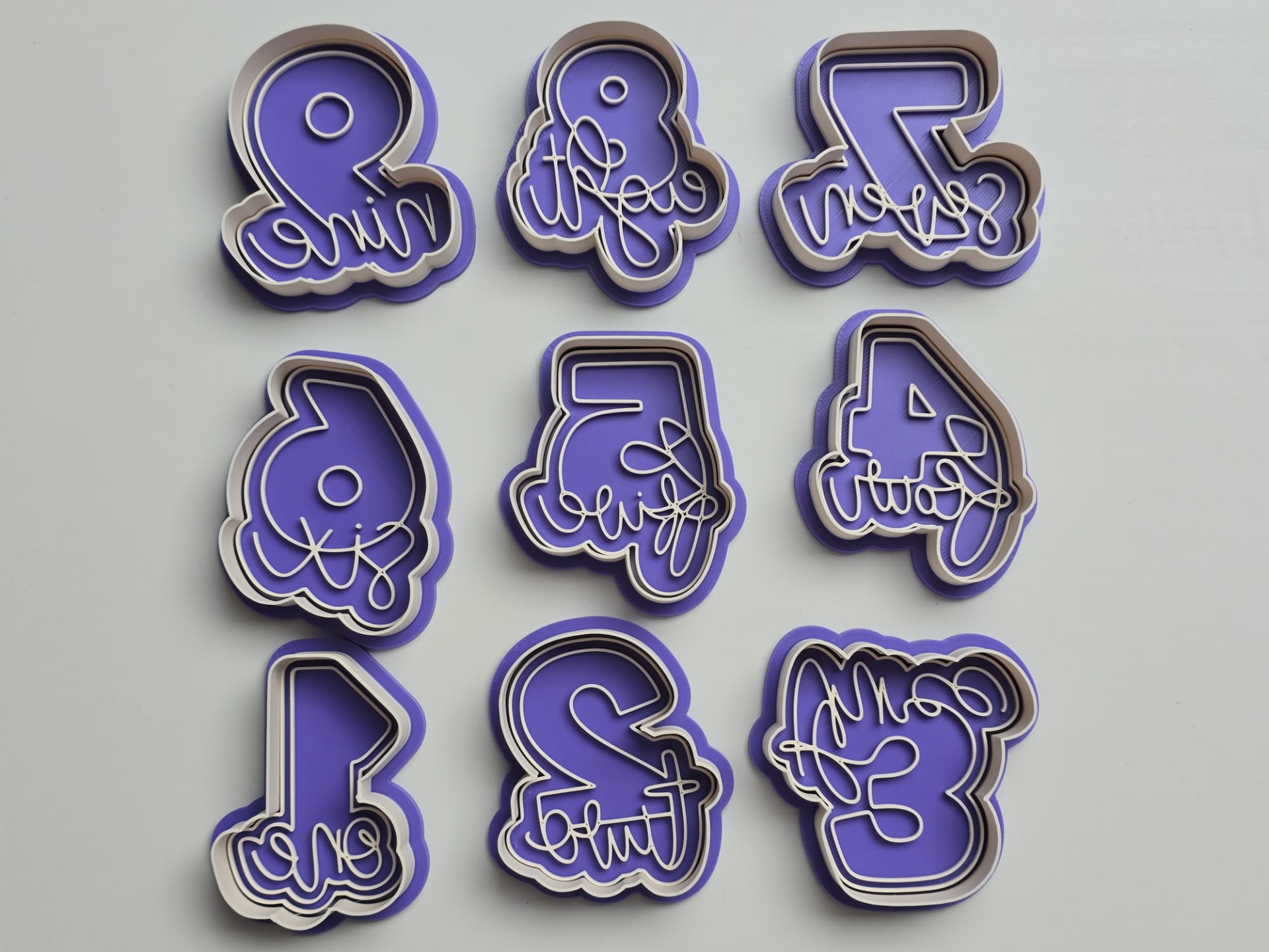 One to Nine Cookie Cutter Birthday Stamp Party