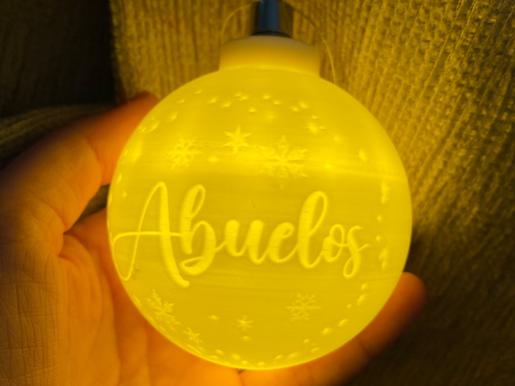 Bola árbol navidad abuelos litofania