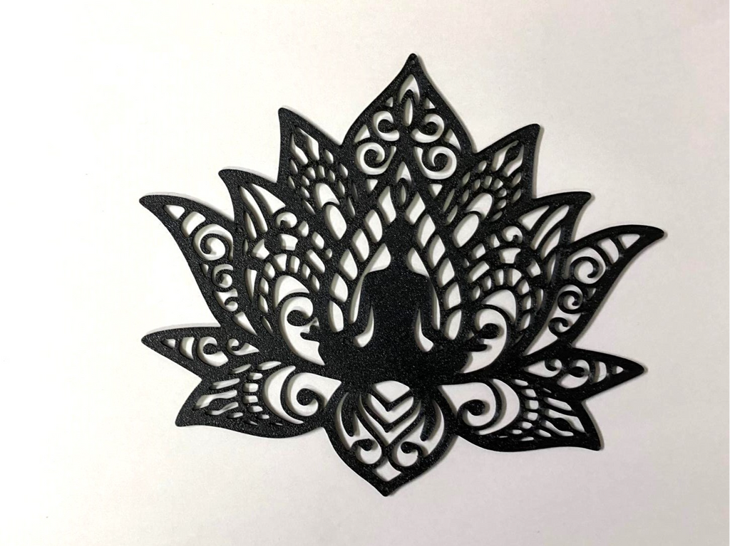 Lotus Flower with Meditation Silhouette