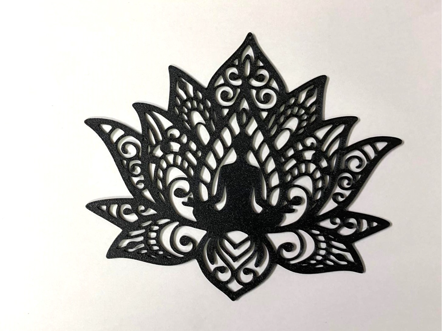 Lotus Flower with Meditation Silhouette