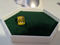 Low profile dice tray with felt cutout template