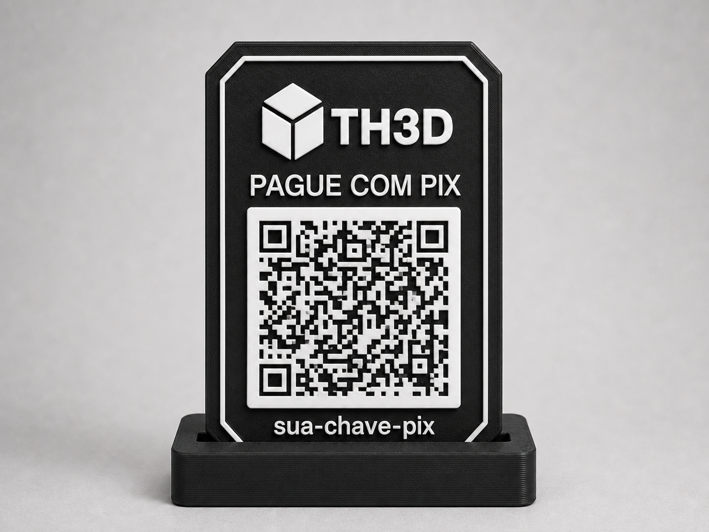 Plaquinha Pix "BRASIL" Personalizável Logo+QRCode