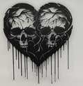 Heart and skull wall art 2