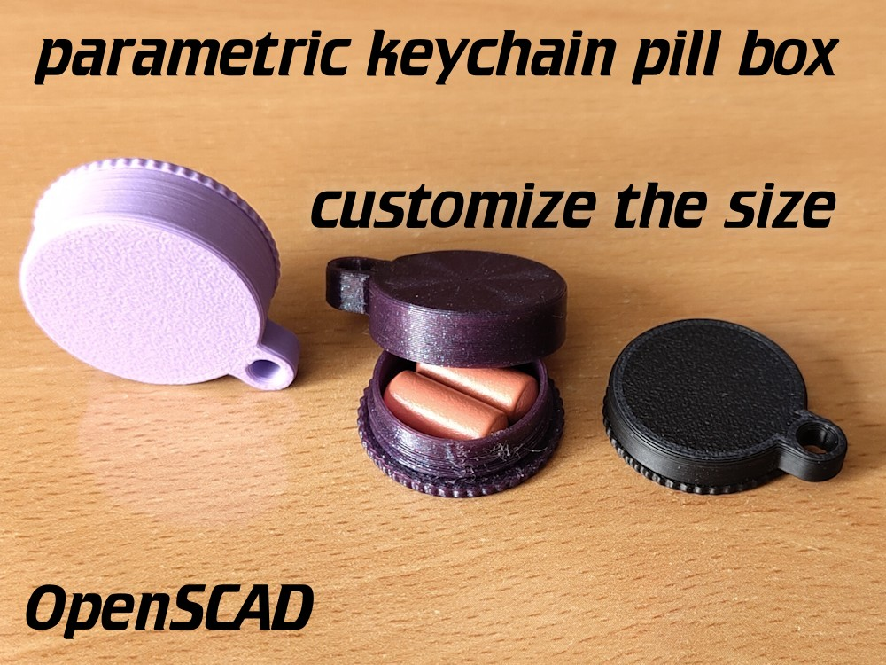 parametric keychain pill box