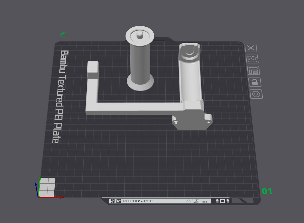 Spool Holder Roller Bambu with filament guide M10