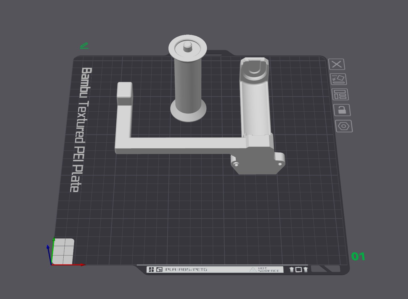 Spool Holder Roller Bambu with filament guide M10