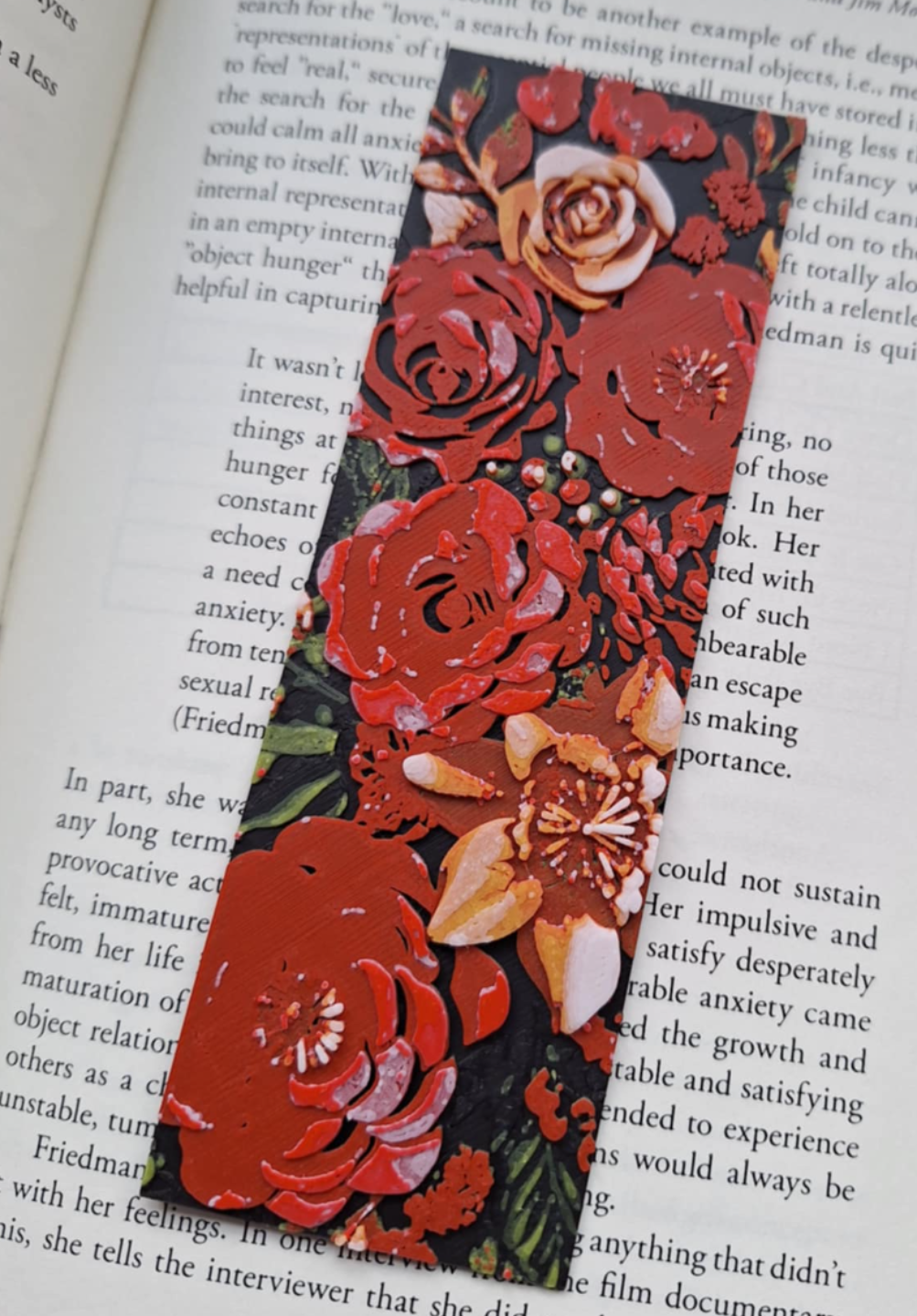 Flower bookmark 154x51 Hueforge