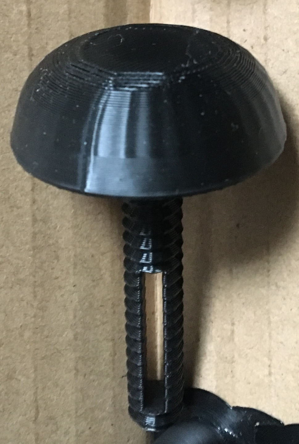 Bolt with Rivet-like head with velcro slots