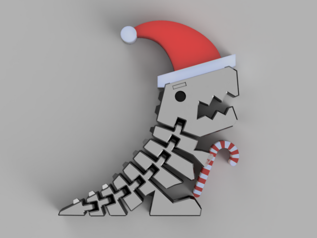 Christmas Flexi Rex-Santa Hat & Candy Cane Edition