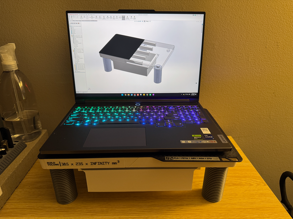 Print Bed Inspired Monitor/AMS Riser with Drawer