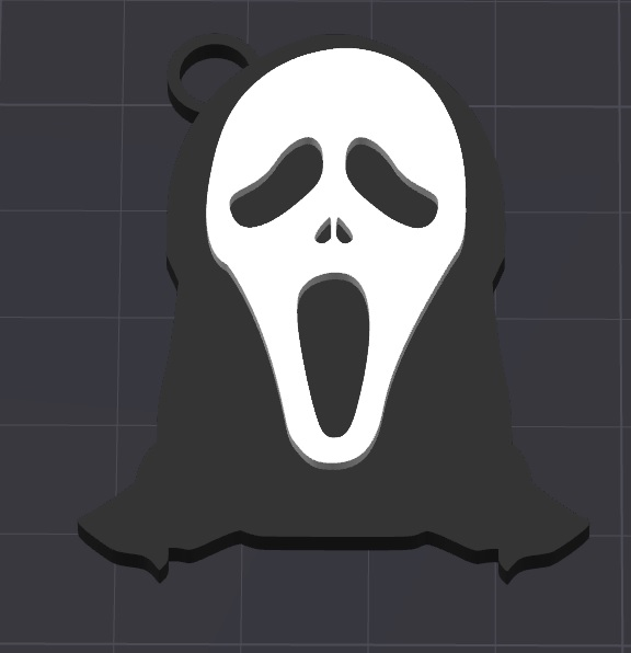 scream 1 color change , print face up keychain