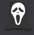 scream 1 color change , print face up keychain