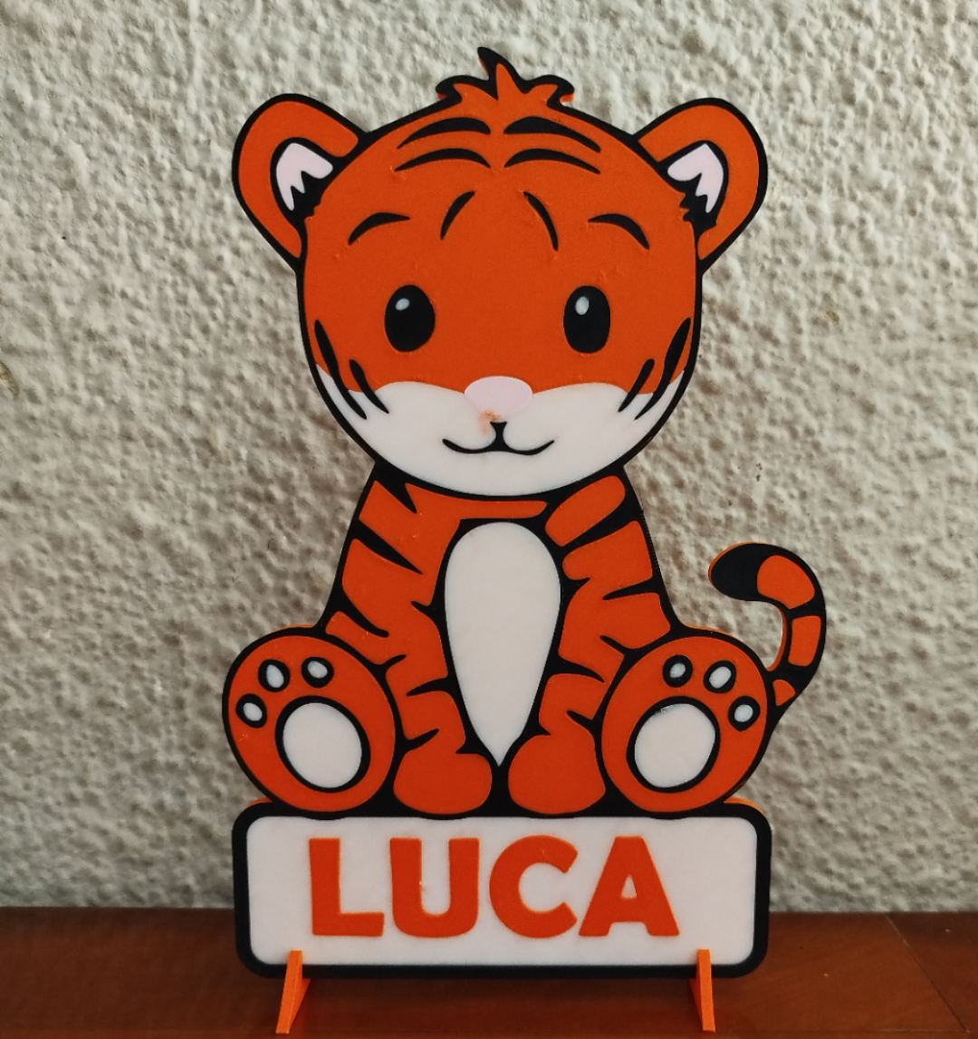 DECORATIVE TIGER SIGN WITH BRACKETS (EDITABLE)