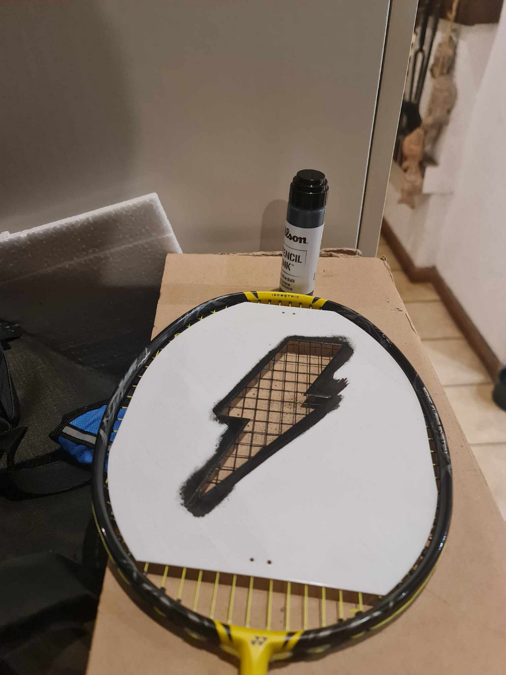 Badminton Racket Stencil - Bolt