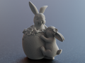 Cute easter bunny in easter Egg