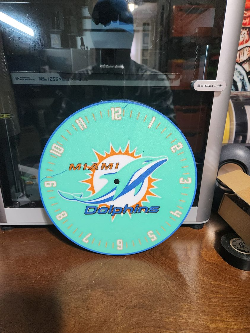 Miami Dolphins Clock