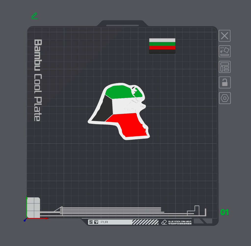 KUWAIT MAP and Flag