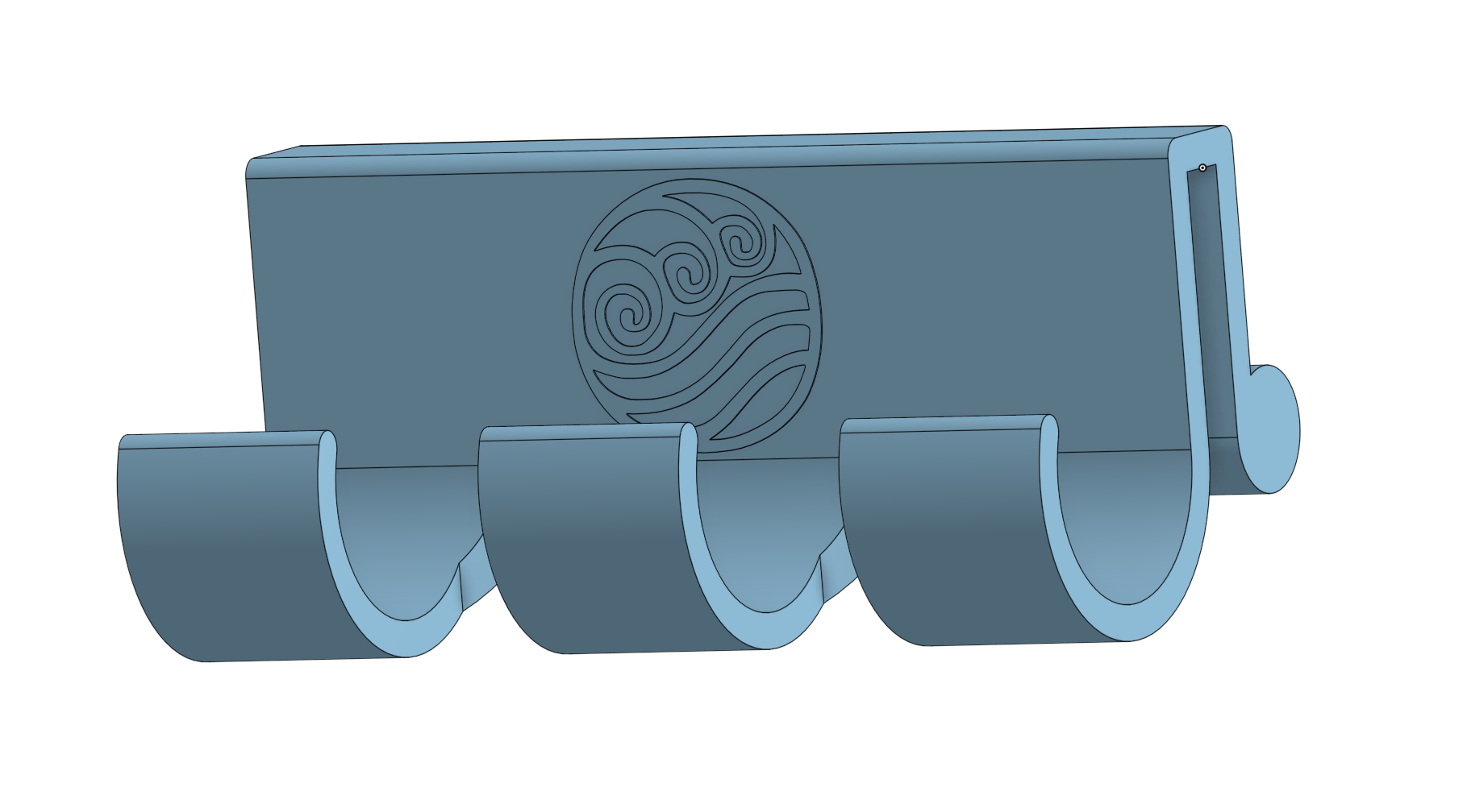 Shower hook with water tribe logo