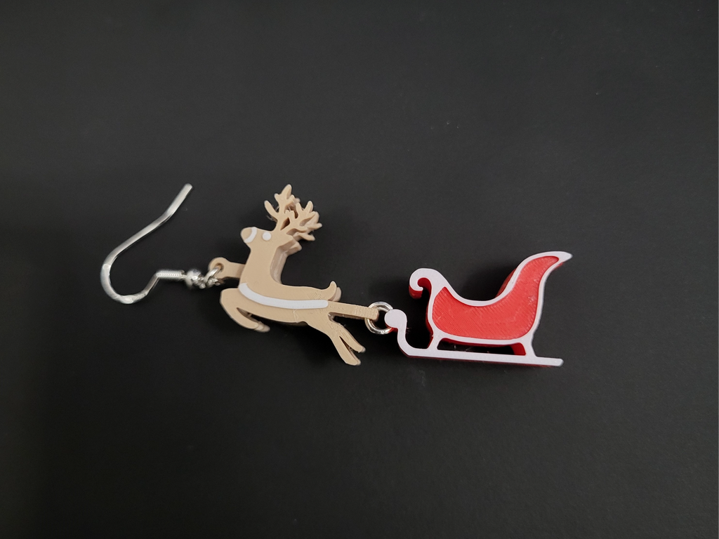 santas sleigh earring