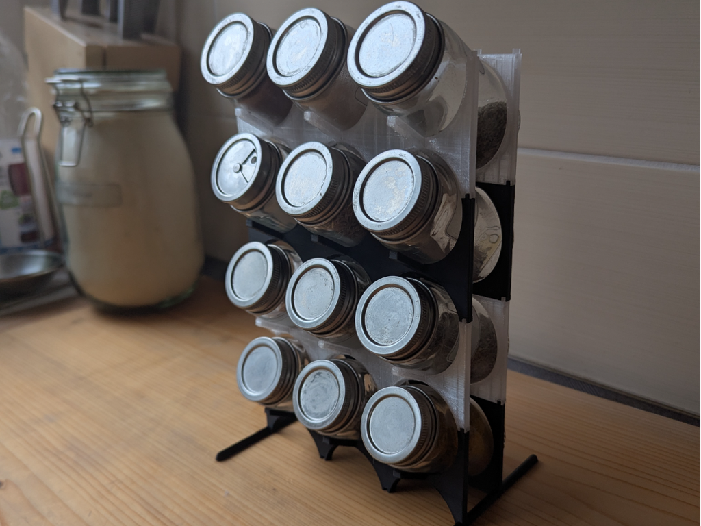 Modular spice rack for IKEA spice jars