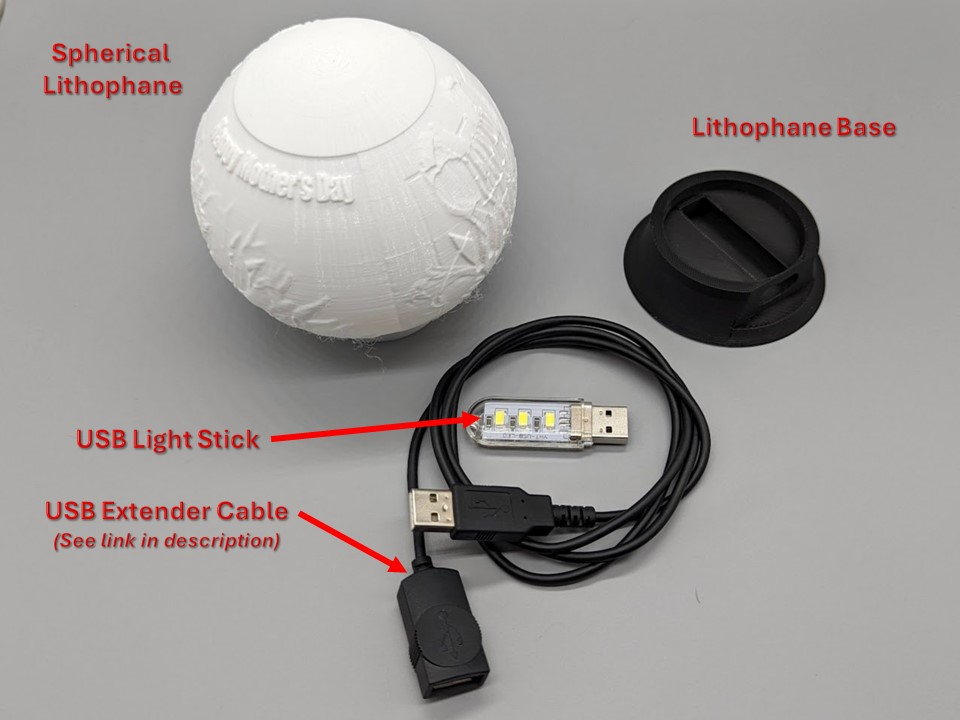 50mm Light Base For Spherical Lithophanes