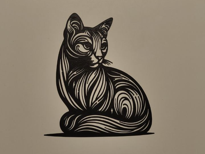cat silhouette wall art