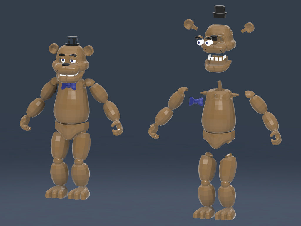Single Extruder/Multi Part FNAF Freddy (fusion360)
