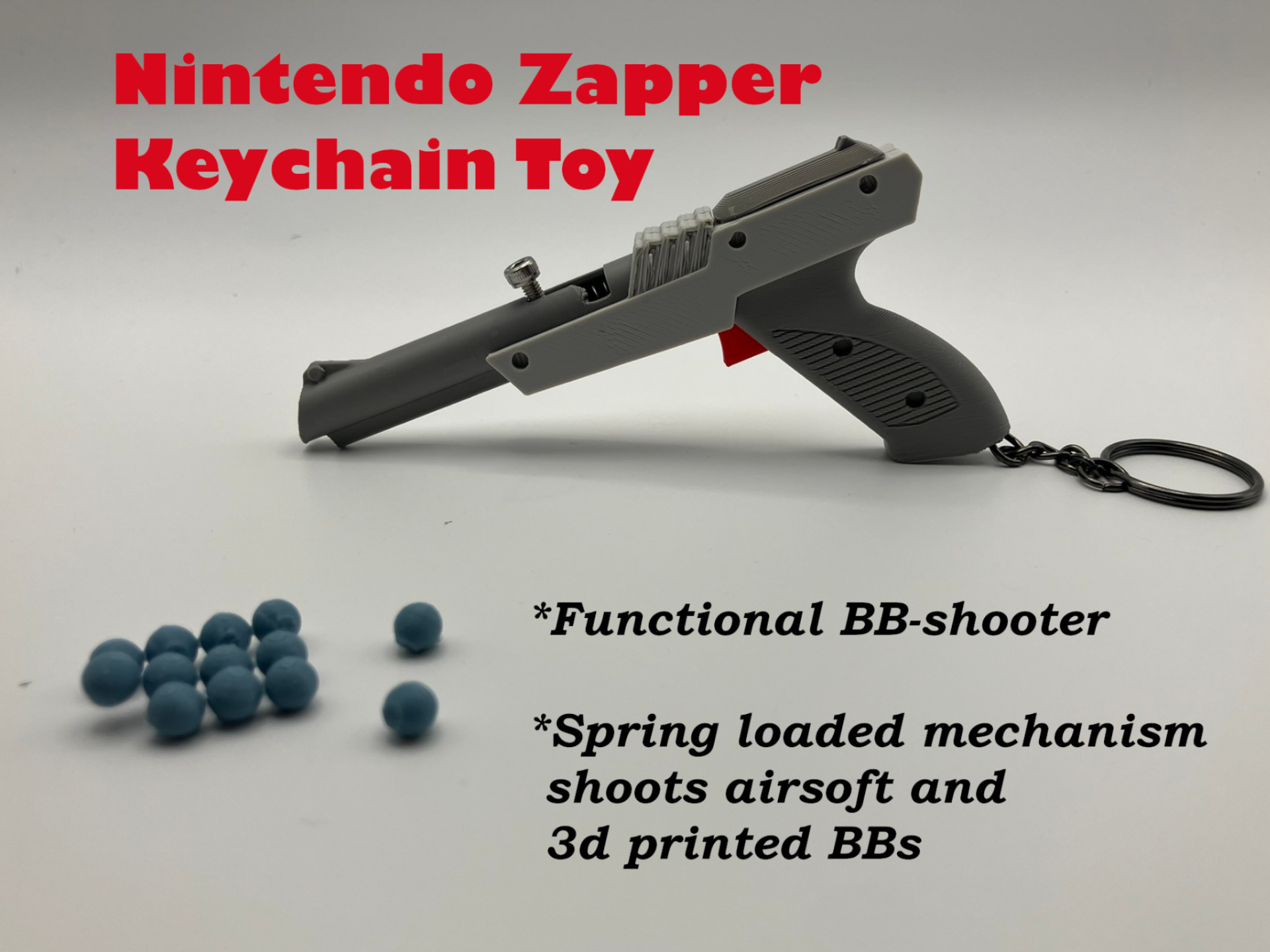 NES Zapper Keychain - functional BB shooter toy