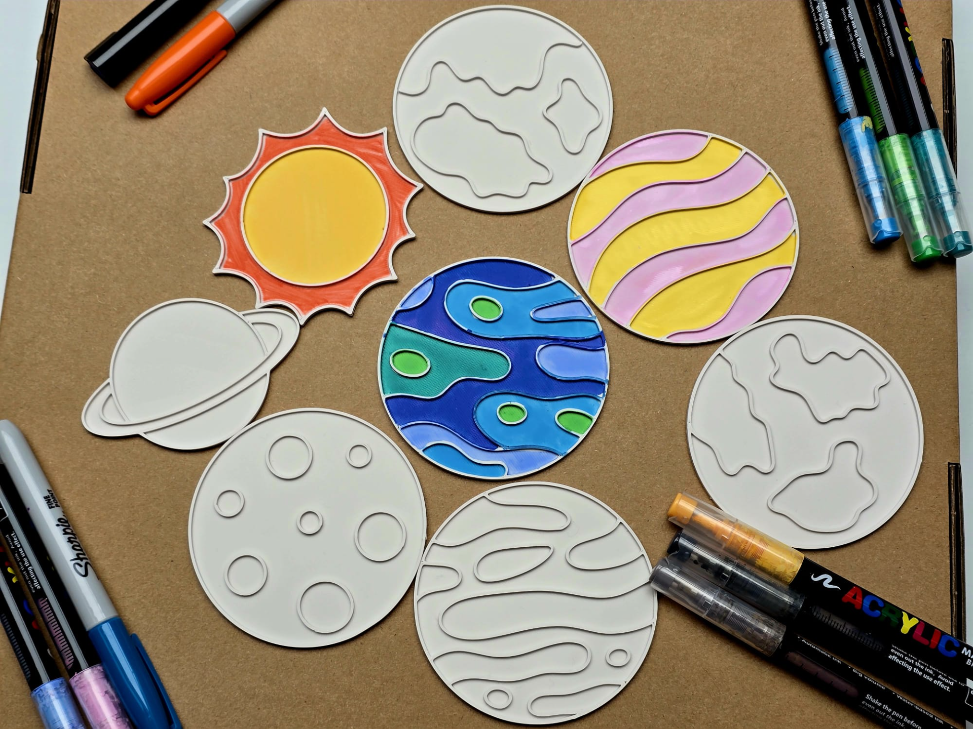 Solar System Planets Coloring Craft Set