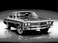 Hueforge Fan Art - Movie Car Series - 1967 Chevy Impala 4 door - Supernatural TV series
