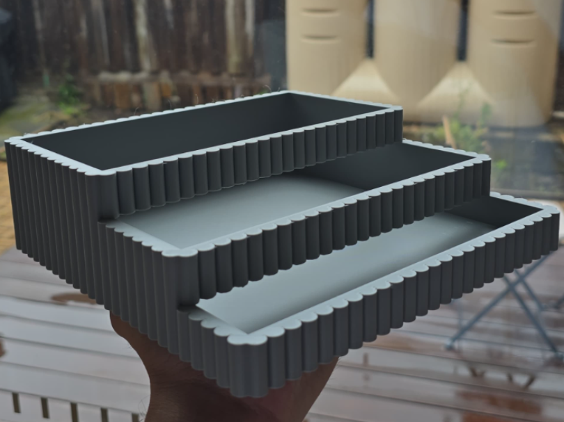 3-Tier Ribbed Vanity Organizer