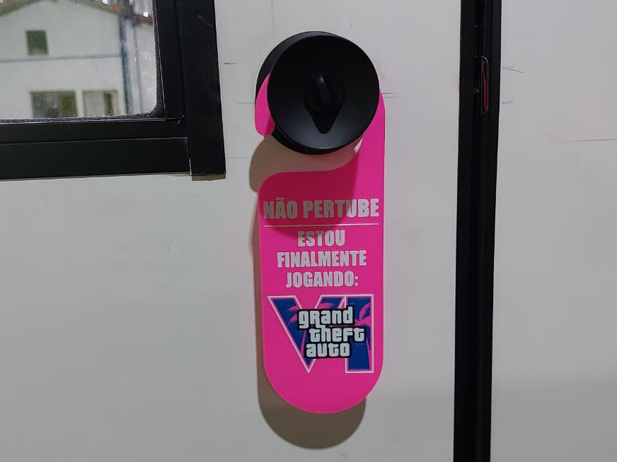 Plaquinha de Porta Gamer GTA VI – Não Perturbe