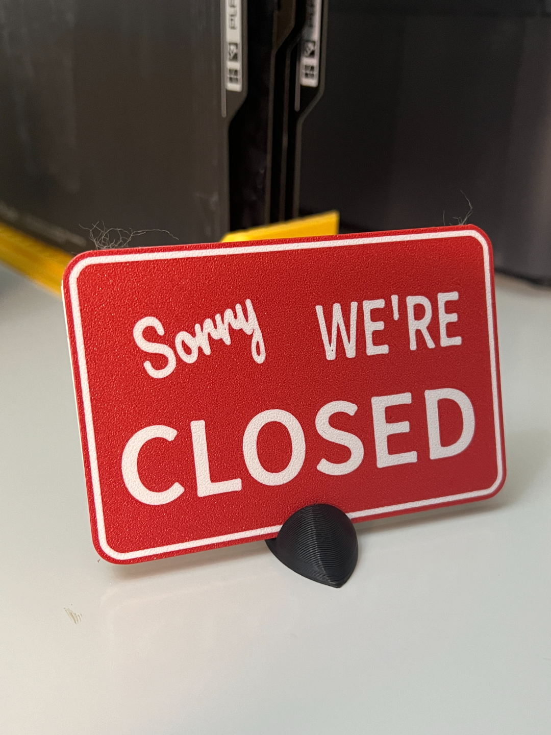 Shop Sign - We are opened / closed with holder